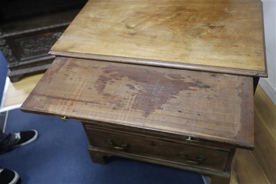 A small George III mahogany chest with brushing slide, W.76cm, D.45cm, H.81cm